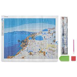 Craft Medley Diamond Painting Canvas Art Kit - Santorini - contents