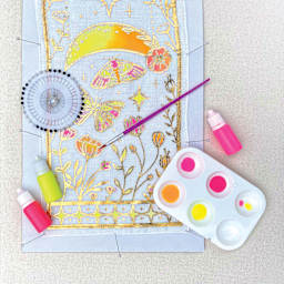 WishCraft Mystical Moons Paint a Scarf Kit (components of kit)