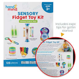 Hand2Mind Sensory Fidget Toy Kit (labeled contents list card with expert tips on the back)