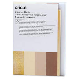 Cricut Cutaway Cards, Inserts, and Envelopes - Neutrals, Pkg of 12, front of the packaging. 