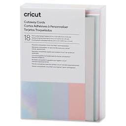 Cricut Cutaway Cards, Inserts, and Envelopes - Pastel, Pkg of 18, front of the packaging. 