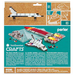 Perler Smithsonian Crafts Fused Bead Kit - Space Shuttle, back of the packaging