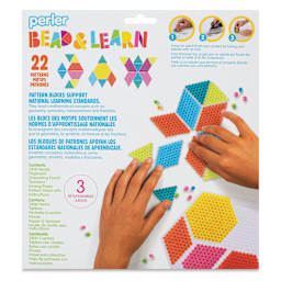 Perler Fused Bead and Learn Pattern Blocks Kit, back of the packaging