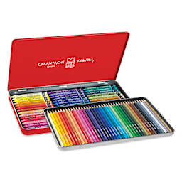 Caran d'Ache Keith Haring Mixed Media Set, water soluble crayons and pencils inside of packaging