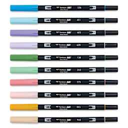 Tombow Self Care Journal Kit, Tombow Dual Brush Pens laid out