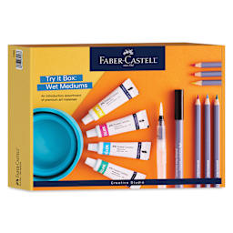 Faber-Castell Creative Studio Try It Box - Wet Mediums Set, front of the packaging