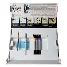 Winsor & Newton Mixed Media Watercolor Set package open to show contents