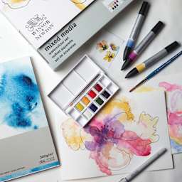Winsor & Newton Mixed Media Watercolor Set being used to create artwork