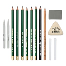 General's Graphite Portrait Drawing Set - Set of 14, Realistic Portraits
