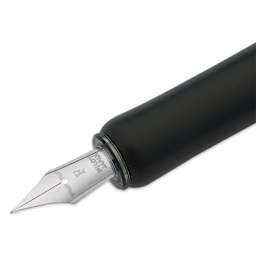 Pilot Iro-Utsushi Dip Pen - Black, Fine Nib, Wooden Barrel, close up