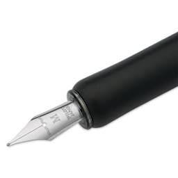 Pilot Iro-Utsushi Dip Pen - Black, Medium Nib, Wooden Barrel, close up