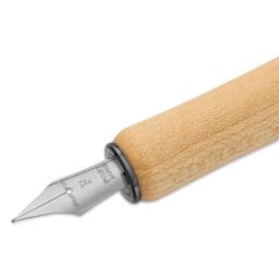 Pilot Iro-Utsushi Dip Pen - Brown, Fine Nib, Wooden Barrel, close up