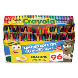 Crayola Limited Edition Crayons - Set of 96 with 8 Retired Colors, lid open