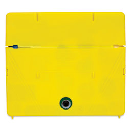 Crayola Limited Edition Crayons - Set of 64 with 8 Retired Colors and Case, back of case with sharpener