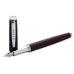 Tom Hessin Edinburgh Collection Fountain Pen - Forth Bridge Red, cap and pen