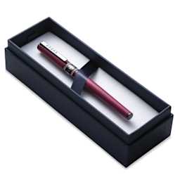 Tom Hessin Rebel Collection Fountain Pen - Jewellers Rouge, pen inside of the packaging