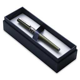 Tom Hessin Rebel Collection Fountain Pen - Garrison Green, pen inside of the packaging