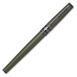 Tom Hessin Rebel Collection Rollerball Pen - Garrison Green, cap on