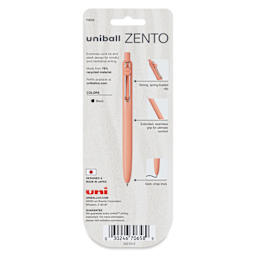 Uni-Ball Zento Gel Pens - Set of 2, Boho, 0.7 mm, back of packaging