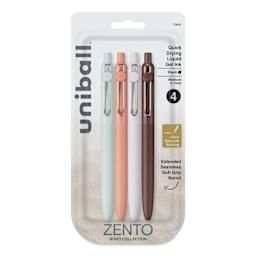 Uni-Ball Zento Gel Pens - Set of 4, Boho, 0.7 mm, font of packaging