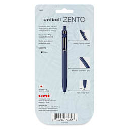 Uni-Ball Zento Gel Pens - Set of 4, Muted, 0.7 mm, back of packaging