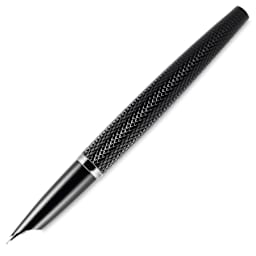 Diplomat Viper Fountain Pen - Black Guilloche, side view