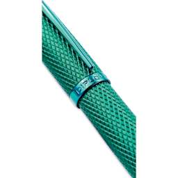 Diplomat Viper Fountain Pen - Green Guilloche, close up