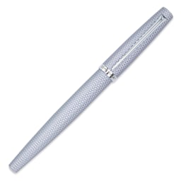 Diplomat Viper Fountain Pen - Silver Guilloche, cap on