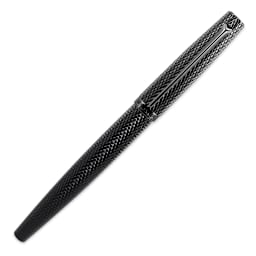 Diplomat Viper Rollerball Pen - Black Guilloche, cap on