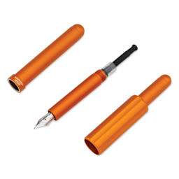Monteverde Axis Fountain Pen - Matte Orange, Extra Fine Nib, separated (image may show a different size nib)