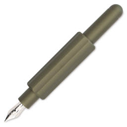 Monteverde Axis Fountain Pen - Matte Olive, Medium Nib, unposted (image may show a different size nib)