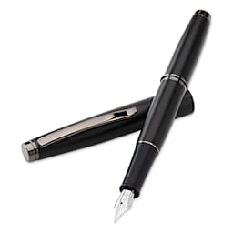Monteverde Dakota Fountain Pen - Black Sky, Medium Nib, cap off (image may show a different size nib)