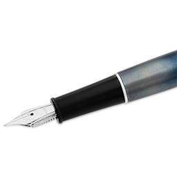 Monteverde Dakota Fountain Pen - Raw Flame, close up of JoWo #5 stainless steel nib