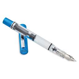 Monteverde MP1 Fountain Pen - Bright Blue, Broad Nib with cap (image may show a different size nib)