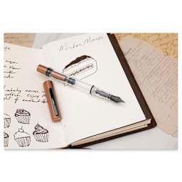 Monteverde MP1 Omniflex Fountain Pen - Mocha Mousse, journaling (image may reflect a different nib)