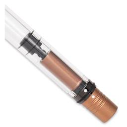 Monteverde MP1 Omniflex Fountain Pen - Mocha Mousse, close up of piston system