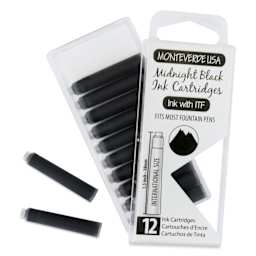 Monteverde Core Universal Ink Cartridge - Midnight Black, Pkg of 12, contents