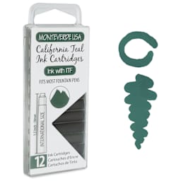 Monteverde Core Universal Ink Cartridge - California Teal, Pkg of 12