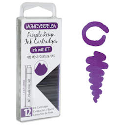 Monteverde Core Universal Ink Cartridge - Purple Reign, Pkg of 12