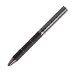Tom Hessin Revolution Collection Ballpoint Pen - Charcoal Ebony, retracted