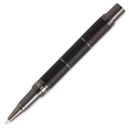 Tom Hessin Revolution Collection Rollerball Pen - Charcoal Ebony, cap off