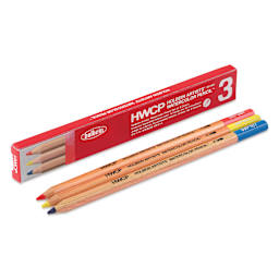 Holbein Artists' Watercolor Pencils - Set of 3, packaging and contents