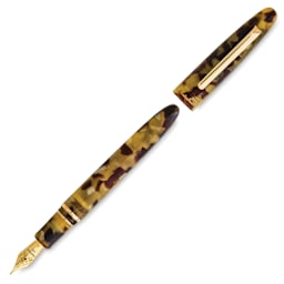 Esterbrook Estie Fountain Pen - Tortoise, Broad Nib, uncapped (image may show a different size nib)