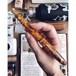 Esterbrook Estie Fountain Pen - Honeycomb, Fine Nib, held in hand