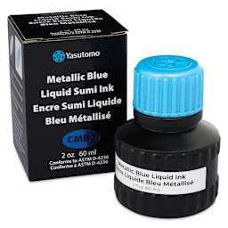 Yasutomo Liquid Metallic Sumi Ink - Blue, 2 oz