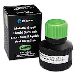 Yasutomo Liquid Metallic Sumi Ink - Green, 2 oz