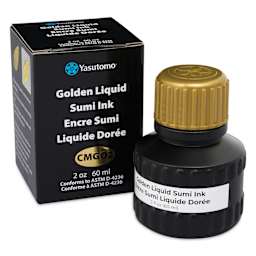 Yasutomo Liquid Metallic Sumi Ink - Gold, 2 oz