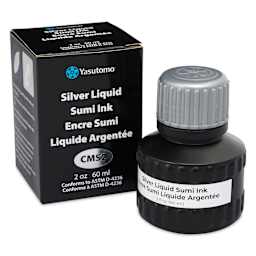 Yasutomo Liquid Metallic Sumi Ink - Silver, 2 oz