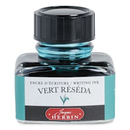 Herbin La Perle des Encres The Jewel of Inks Fountain Pen Ink - Vert Réséda (Reseda Green), 30 ml
