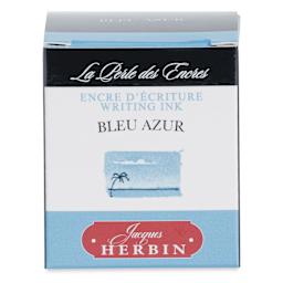 Herbin La Perle des Encres The Jewel of Inks Fountain Pen Ink - Bleu Azur (Azure Blue), 30 ml, front of packaging